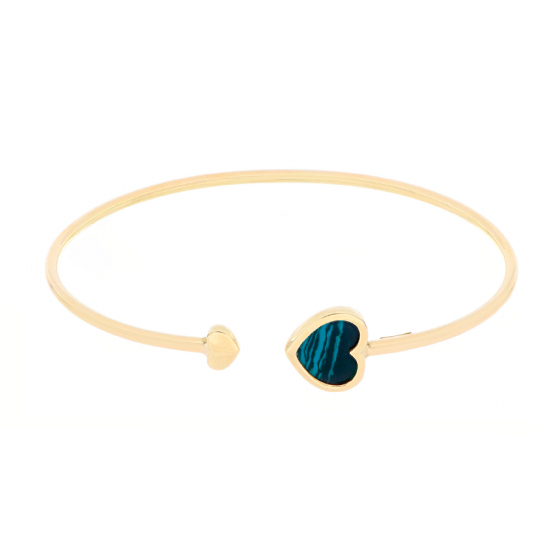  Bracciale in oro giallo con cuore in malachite presso Castignoli - Orologeria e gioielleria a Monza