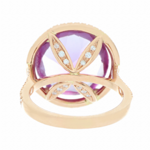  Anello in oro rosa con ametista e diamanti presso Castignoli - Orologeria e gioielleria a Monza
