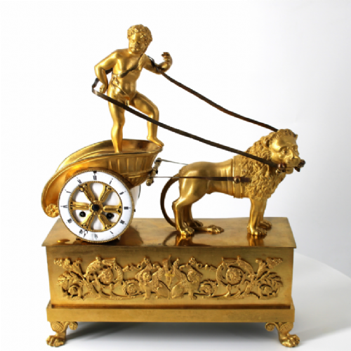  Orologio da tavolo francese con biga e leone presso Castignoli - Orologeria e gioielleria a Monza